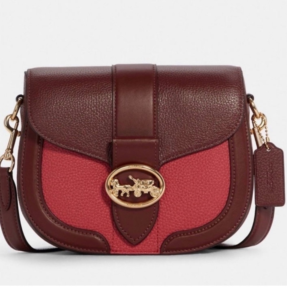 Coach Red and Burgundy Crossbody Bag